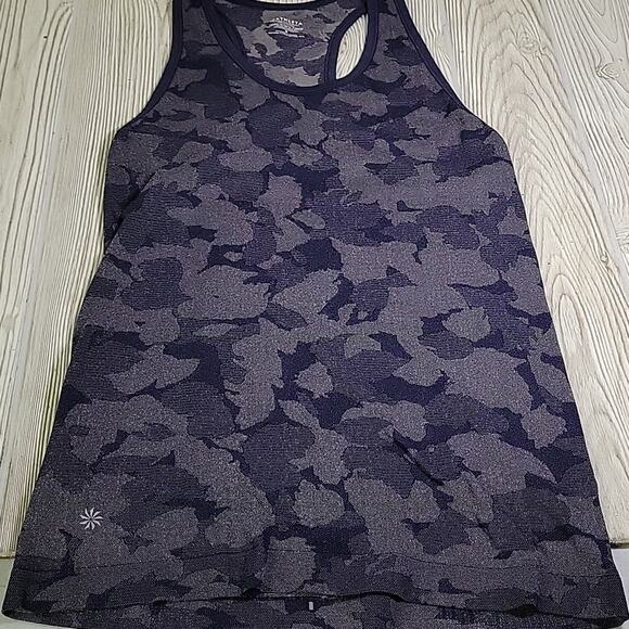 Athleta Speedlight Racerback Navy Camo Athletic Tank Top Womens Size Small - Picture 8 of 8
